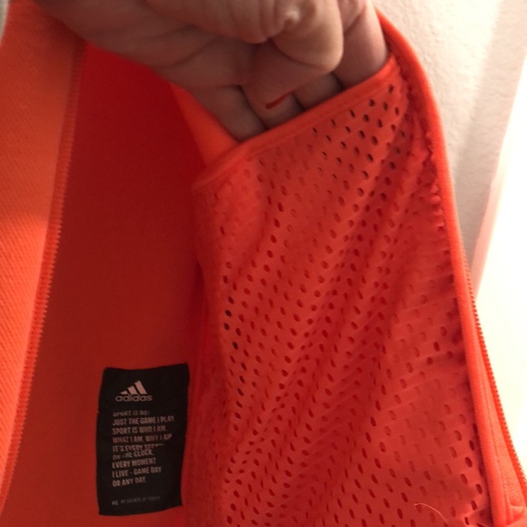 Adidas Z.N.E. Cotton Blend Orange Hoodie SZ SM - Picture 11 of 14